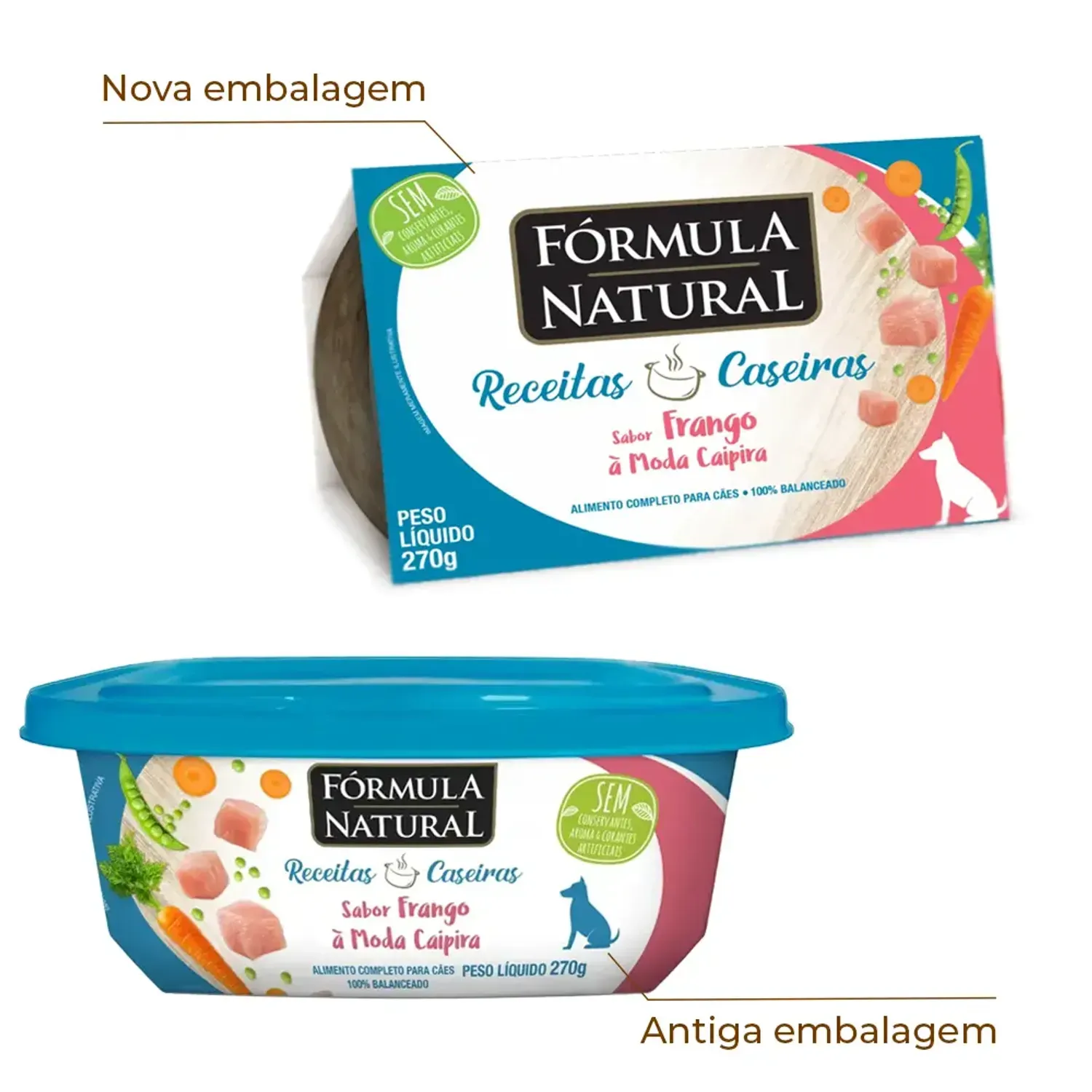 Racao Umida Formula Natural Receita Caseira Caes Frango 270g DE-Para